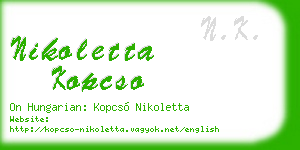 nikoletta kopcso business card